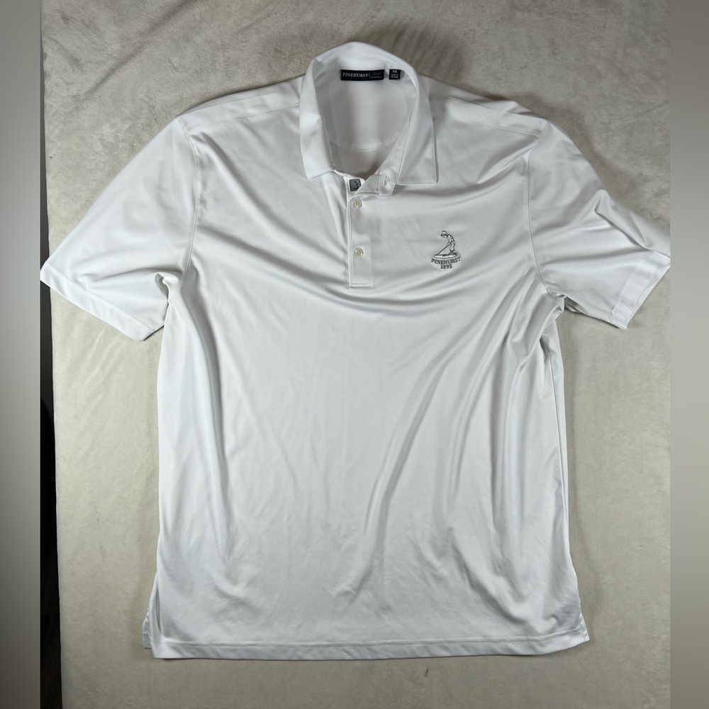 Official Pinehurst XXL 2XL Performance Stretch White Polo Shirt Golf CC Club C14